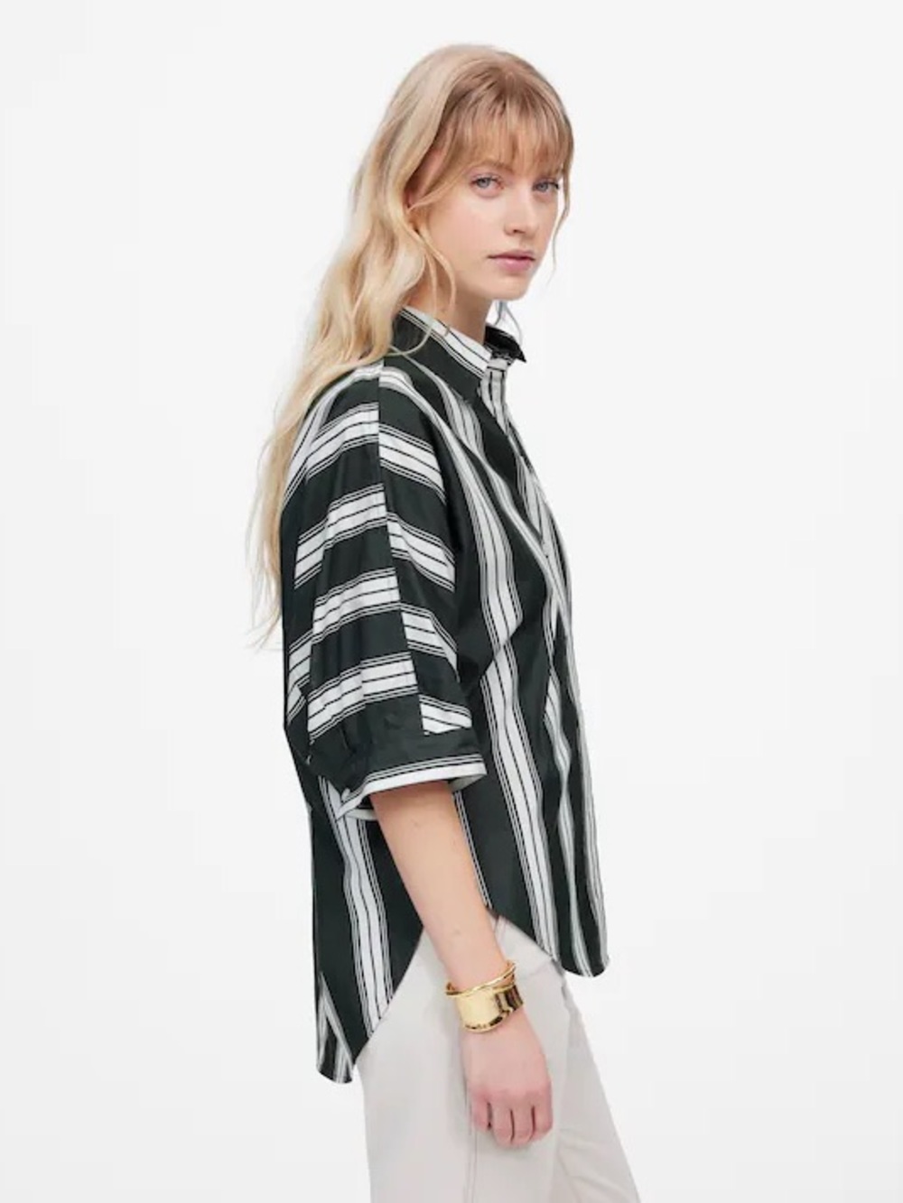 Madewell Pleated Sleeve Button Up - Picture 2 of 6